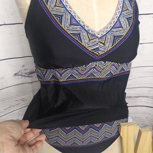 ATHLETA tankini black and purple bikini set